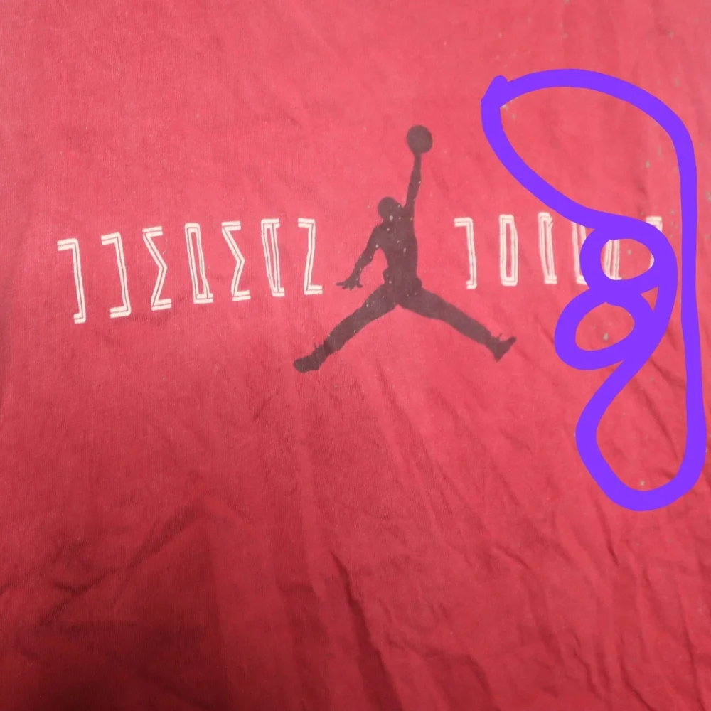 LAST CHANCE - JORDAN MUSCLE TEE L *ALTERED/FLAWED* Red Logo Tank Distressed Gym - Picture 8 of 11